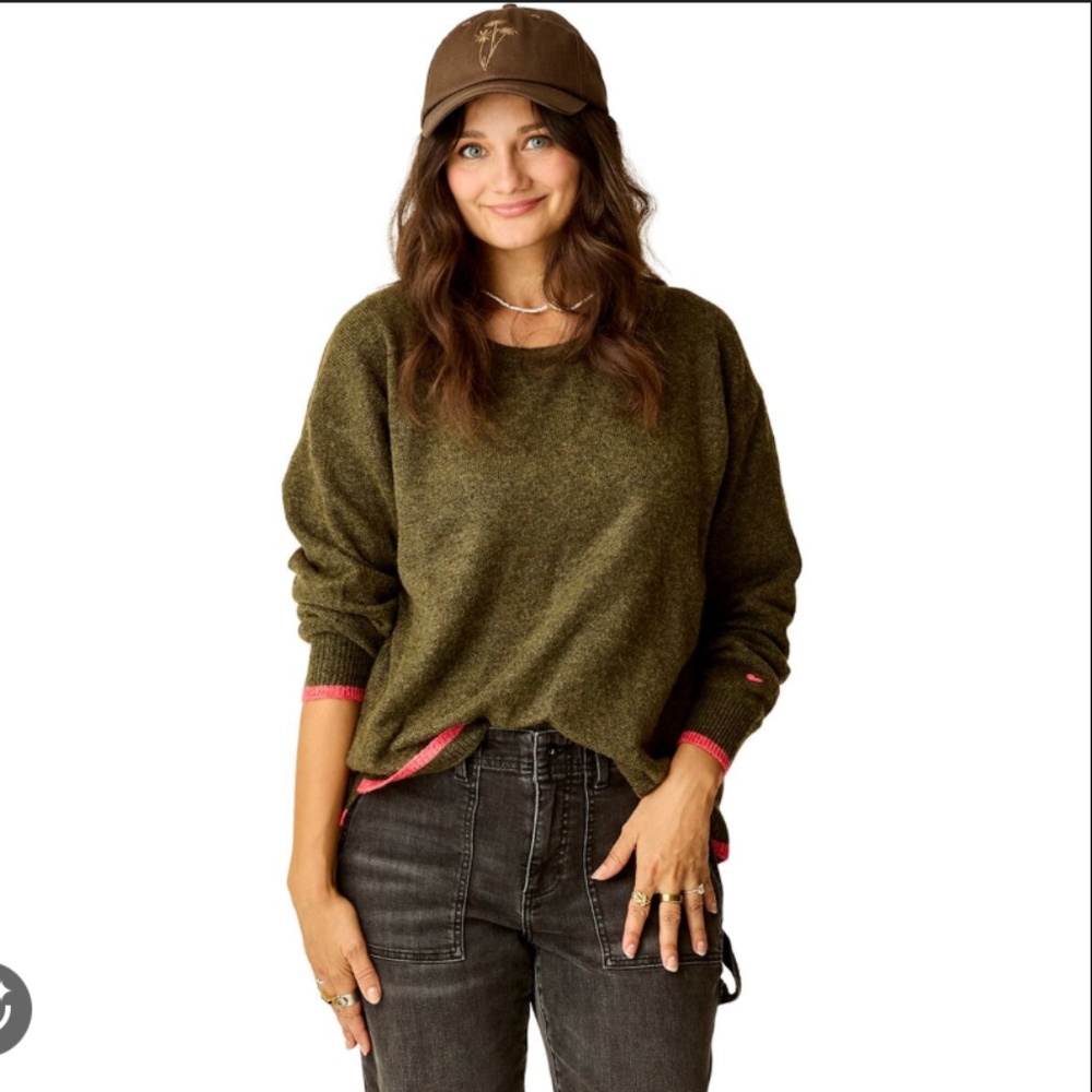 Carve Designs Drue Fuzzy Sweater - XXS/XS, Green and pink, NWT